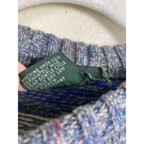 Vintage Hunt‎ Club Wool blend Women Sweaters size Medium Nordic Geometric Blue - Picture 5 of 9